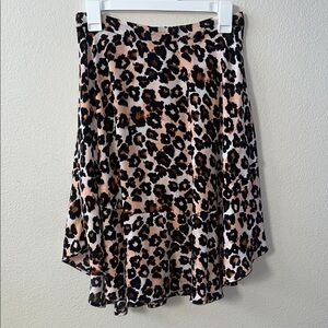 H&M Animal Print Skater Skirt - Black and Brown